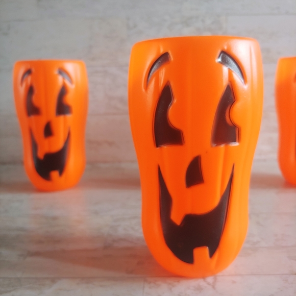 VINTAGE Jack O Lantern Blow Mold Party Cups - Picture 2 of 7